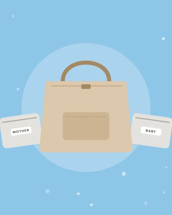 Close-up illustration of the Mom & Baby Complete Hospital Bag, product photo coming soon