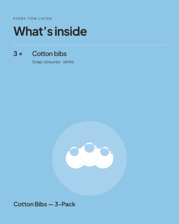 Cotton Bibs — 3-Pack: what’s inside the pack