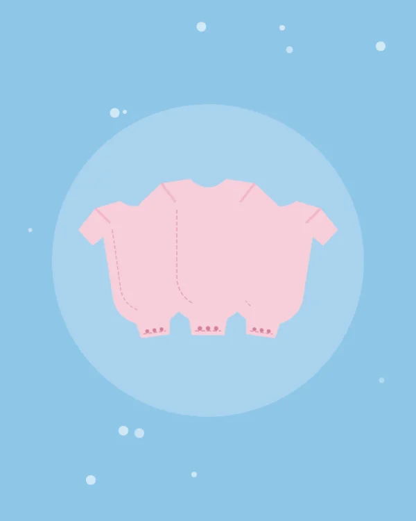 Illustration of the Cotton Bodysuits — 3-Pack in pink, product photo coming soon