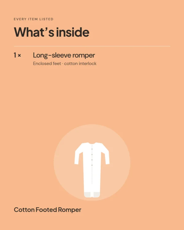 Cotton Footed Romper: what’s inside the pack