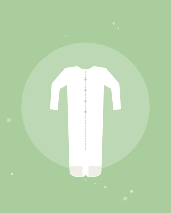Illustration of the Cotton Footed Romper, product photo coming soon