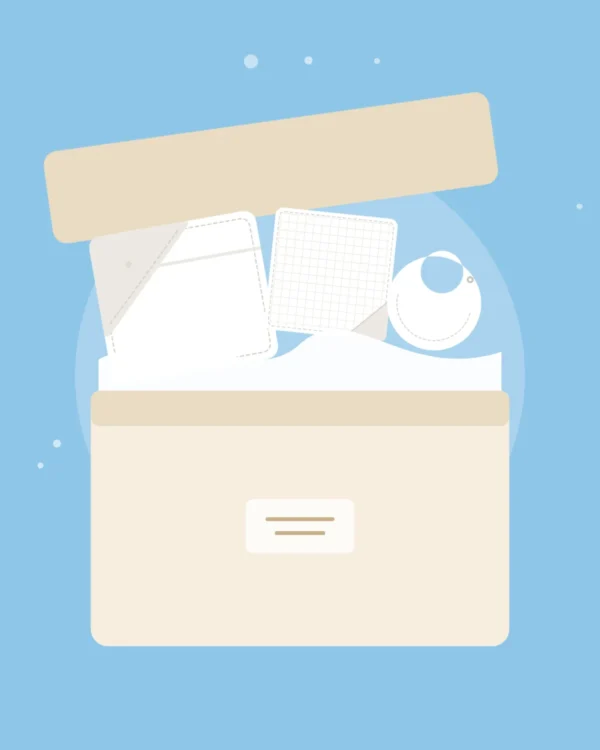 Close-up illustration of the Essential Newborn Gift Box, product photo coming soon