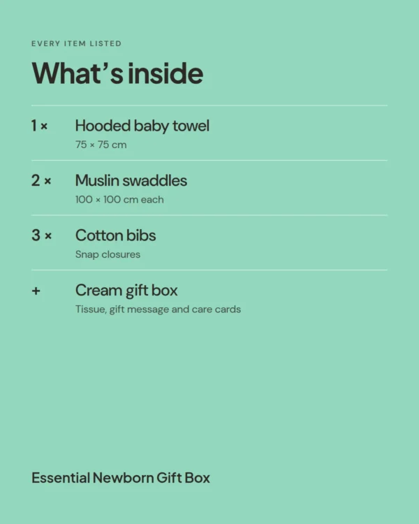 Essential Newborn Gift Box: what’s inside the pack