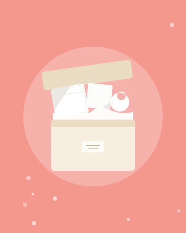 Illustration of the Essential Newborn Gift Box, product photo coming soon