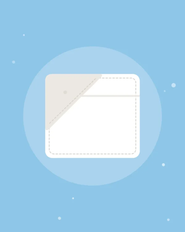 Illustration of the Hooded Baby Towel in white, product photo coming soon