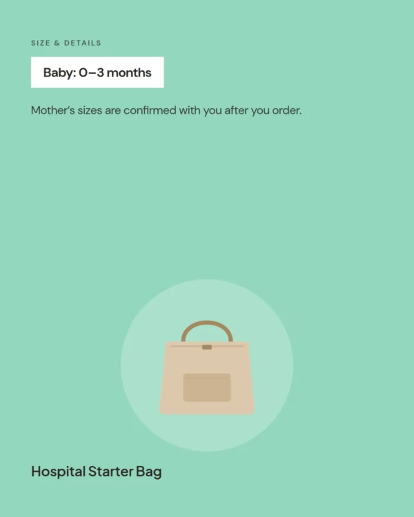 Hospital Starter Bag: size and details