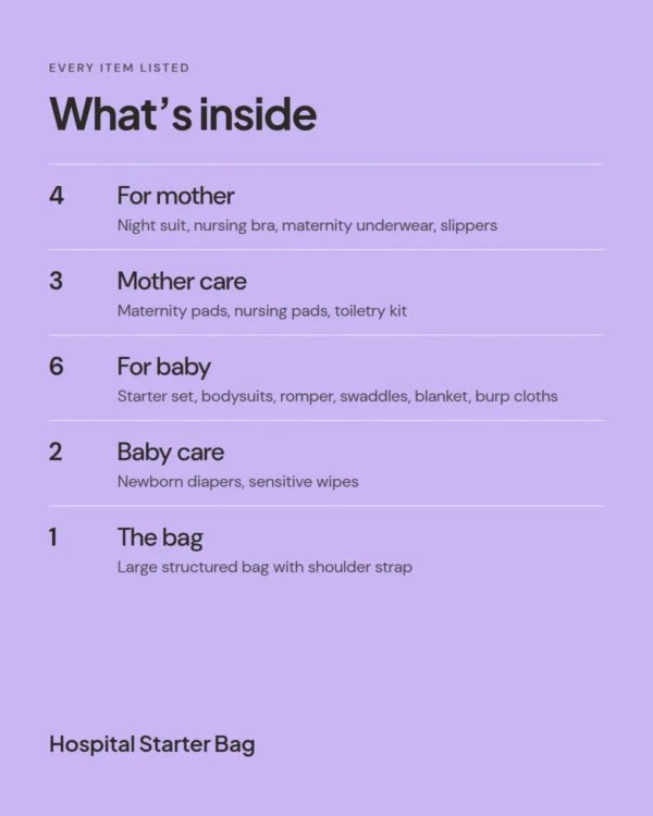 Hospital Starter Bag: what’s inside the pack