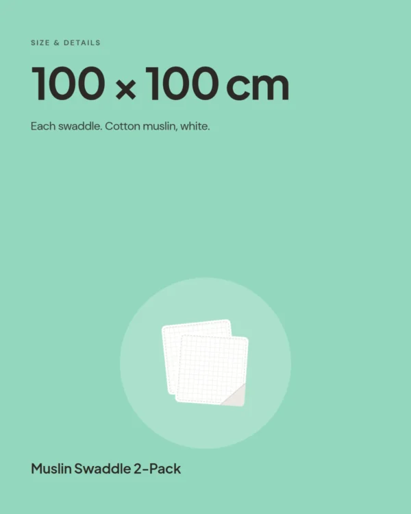 Muslin Swaddle 2-Pack: size and details