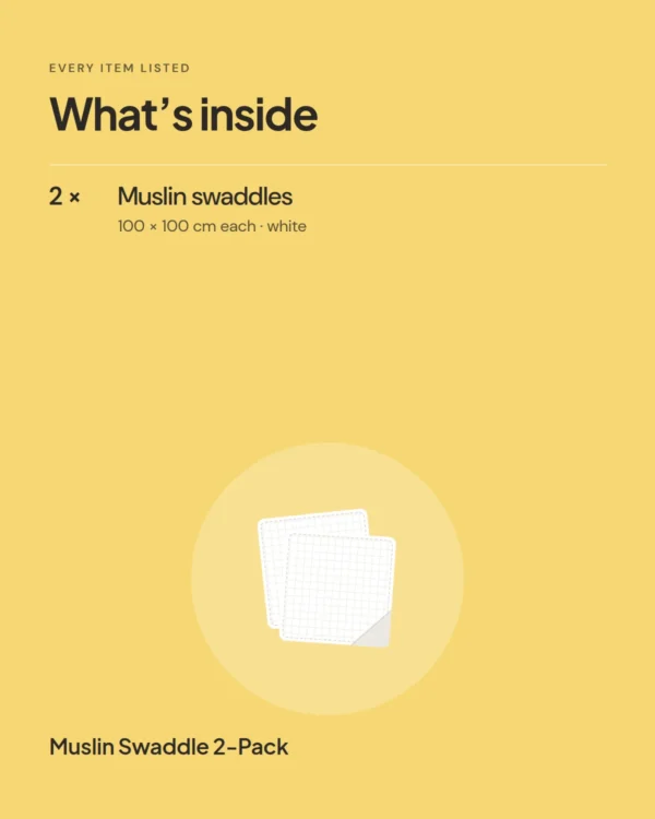 Muslin Swaddle 2-Pack: what’s inside the pack