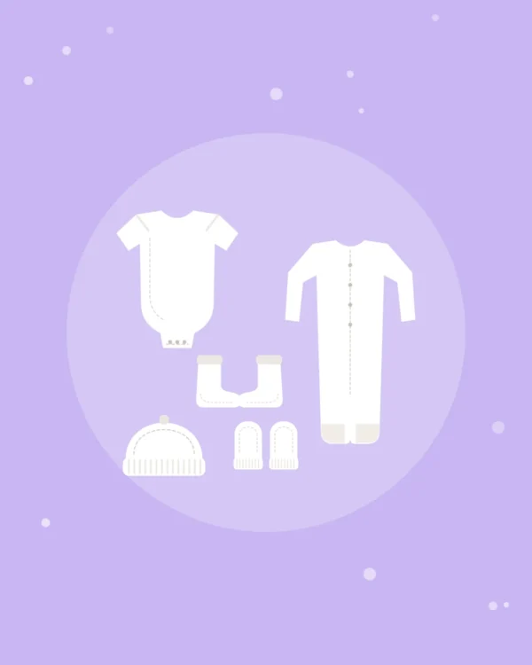 Illustration of the Newborn Starter Set — 5 Pieces in white, product photo coming soon