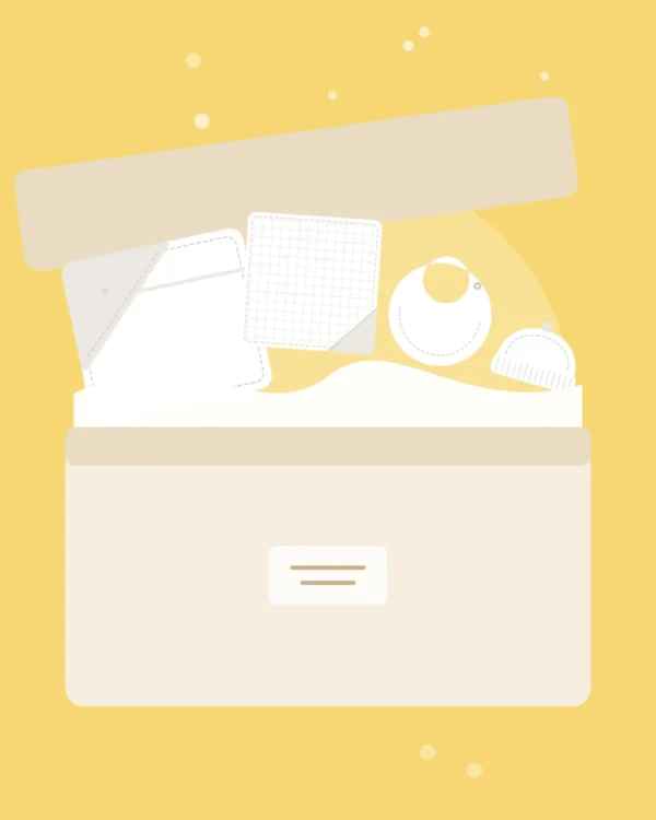 Close-up illustration of the Premium Newborn Gift Box, product photo coming soon